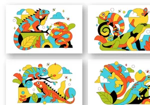 10 Reptile Animals Illustration