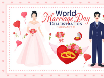 12 World Marriage Day Illustration preview picture