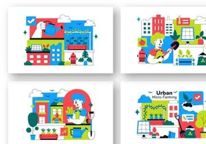 10 Urban Micro Farming Illustration