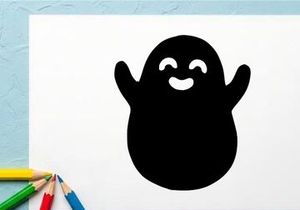 Personagem de desenho animado fofo de pinguim com asas erguidas e rosto sorrindo