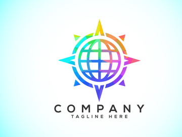 Polygonal Compass Concept Logo Design. Compass Low Poly Logo sign and symbol. Coastal icon preview picture