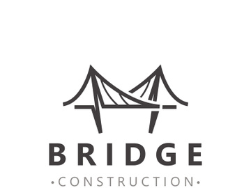 Minimalist Bridge logo suitable for building and construction workers vector design preview picture