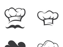 Chef hat logo for restaurant, cafe and online food delivery. Logo with vector design.