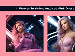 Woman in Anime Inspired Pink Dress preview picture