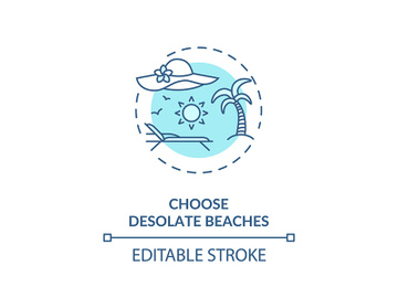 Choose desolate beaches concept icon preview picture