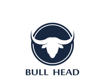 Retro vintage bull head horns logo design. preview picture