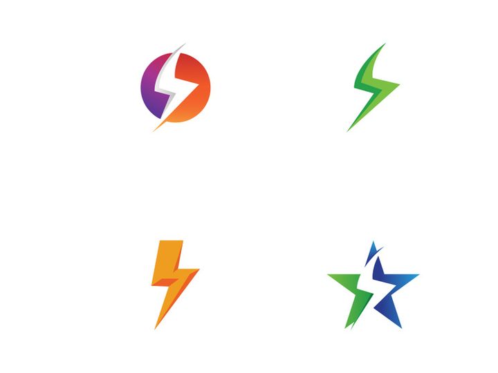 thunder lightning logo creative design.