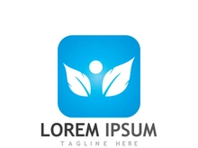 Natural green leaf logo.