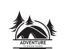 Adventure nature logo design image travel and outdoor camping adventurers, climbers template
