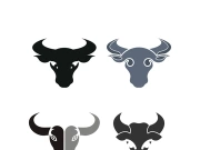 Bull head logo vector icon design illustration