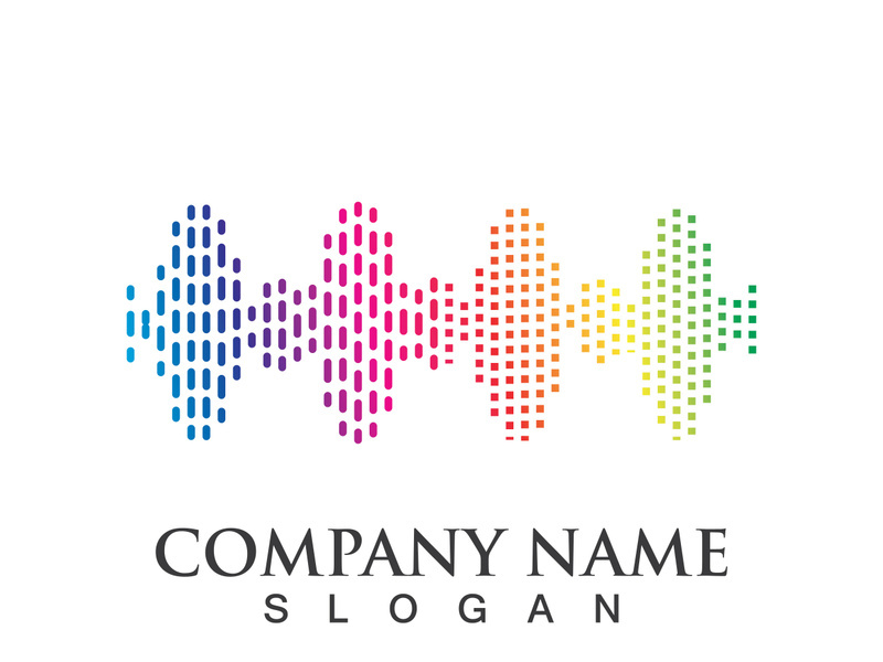 Sound waves vector illustration design template