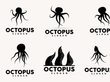 Octopus Logo, Sea Animals Vector preview picture