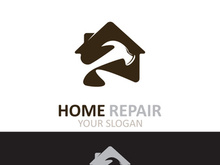 Home repair logo design vector with handyman service construction vector