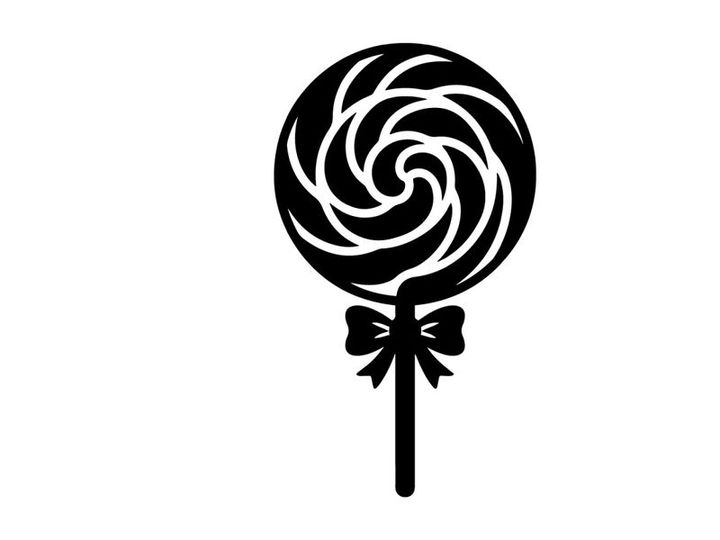 Black and White Lollipop with Bow Tie Design for Halloween or Party Decor