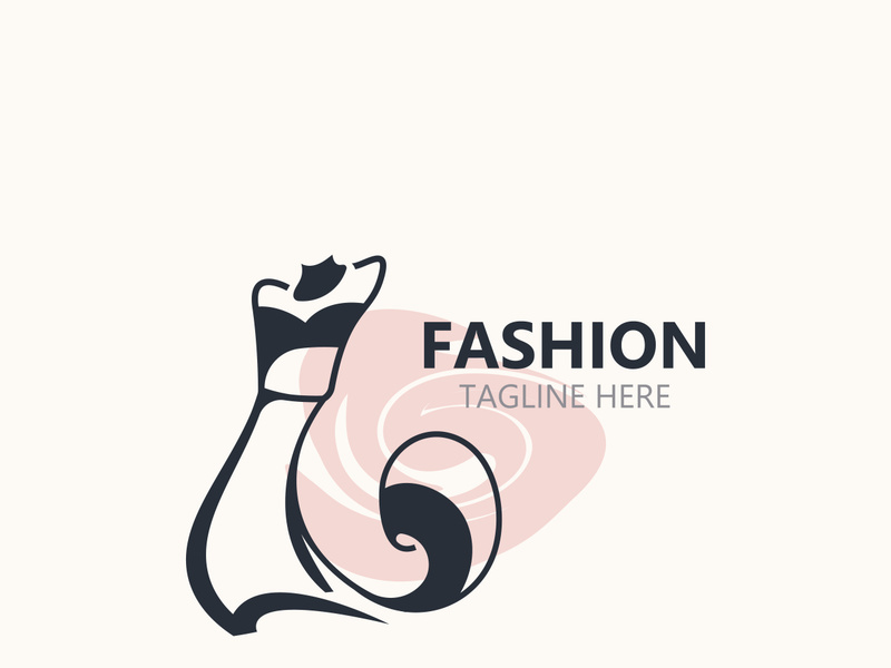 Dress woman logo design beauty fashion for boutique shop vector template vector