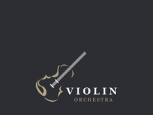 Violin instrument, vintage violin orchestra music design template