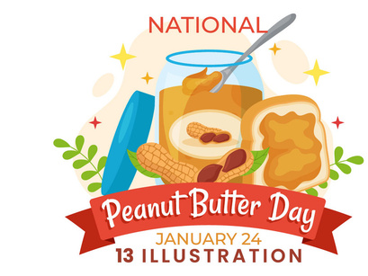 13 National Peanut Butter Day Illustration