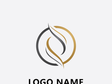 Hair logo  hair wave icon  vector template preview picture