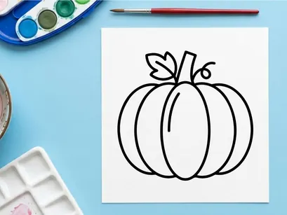 Ilustración de calabaza adorable para decoración otoñal. Símbolo simple de cosecha de otoño para diseño estacional.
