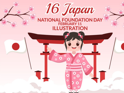 16 Japan National Foundation Day Illustration