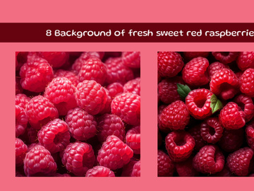 Background of fresh sweet red raspberries preview picture