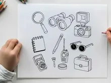 Travel essentials collection flat design vector illustration