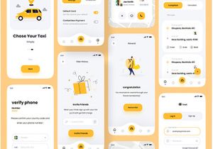 Snail Taxi booking app UI Kit