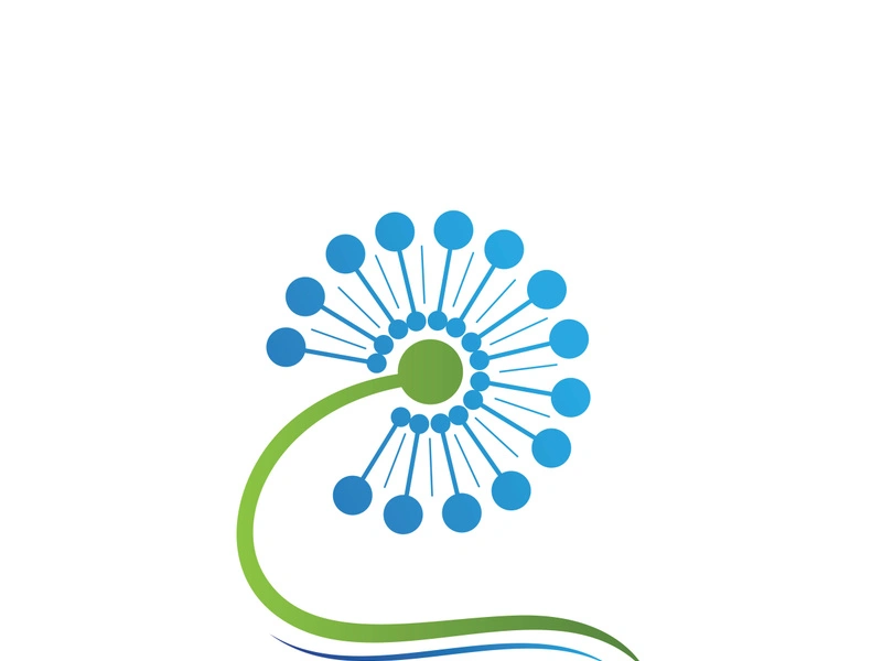 Dandelion flower logo vector