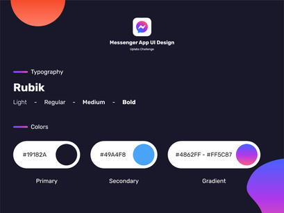 Messenger App Challenge UI Kit - Dark Theme