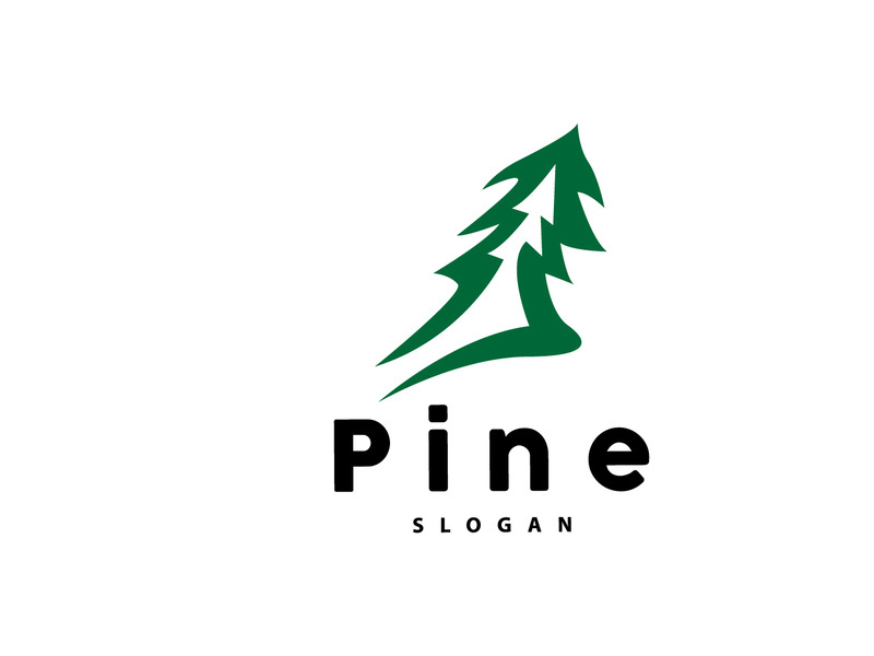 Pine Tree Logo, Luxurious Elegant Simple Design