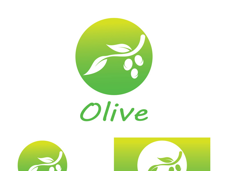 Branched olive fruit logo with creative idea.