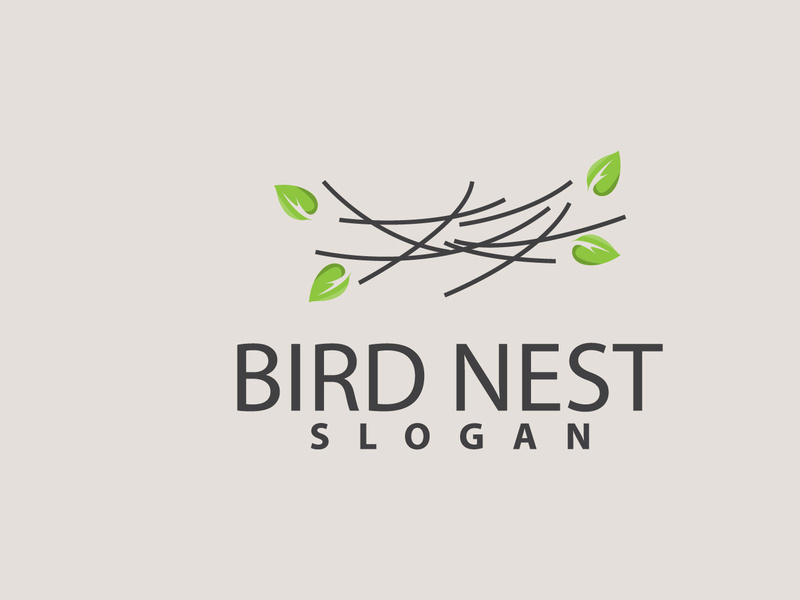 Bird Nest Logo, Bird House Shelter Vector