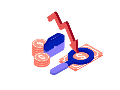 Recession Business isometric icon illustration