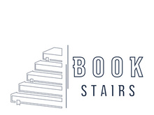 book stairs logo, or library for bookstores, book companies, publishers, encyclopedias, libraries, education, digital books, vectors