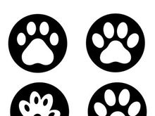 Minimal Dog Paw Print Logo
