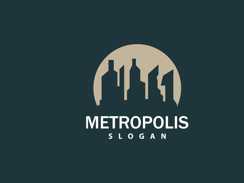 Cityscape Logo, Metropolis Skyline Design, City Building Vector, Icon Symbol Illustration