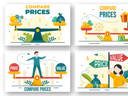 10 Compare Prices Economy Illustration