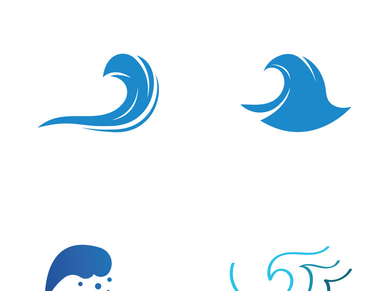 Ocean water wave wave logo design.