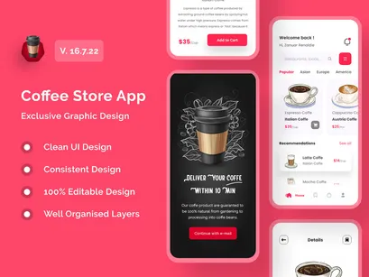 Coffee Store App UI Kits