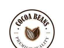 cocoa logo,cocoa bean,cocoa tree,cocoa branches and leaves,chocolate mix on white background,vintage,modern,simple,minimalist icon illustration template design vector