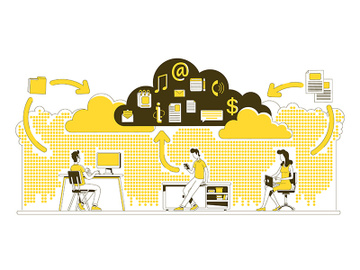 Cloud technology thin line concept vector illustration preview picture