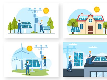 13 Solar Energy Installation Illustration