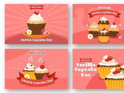 10 National Vanilla Cupcake Day Illustration
