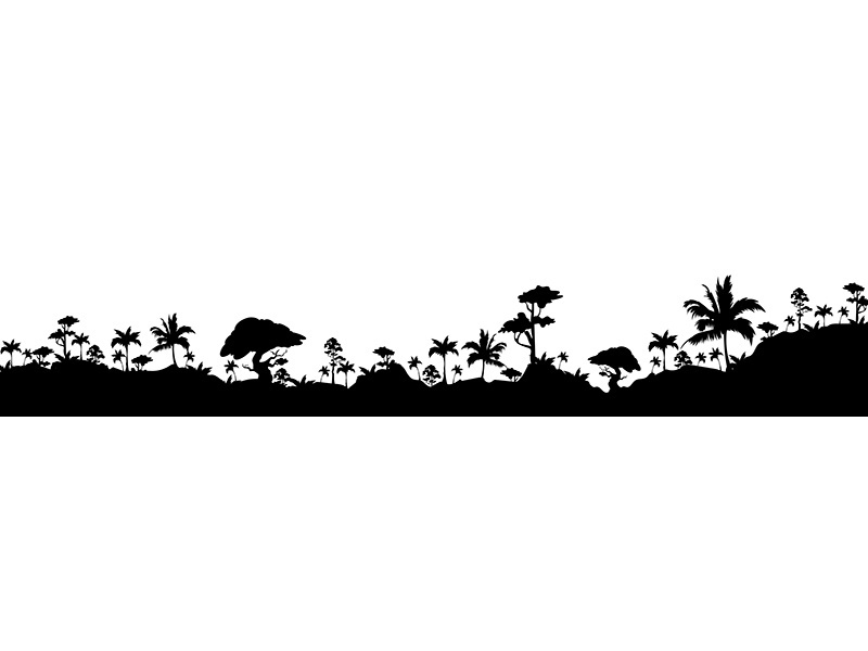 Jungle black silhouette vector illustration