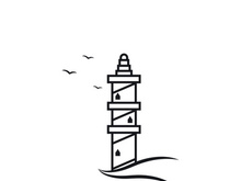 Lighthouse icon logo and vector illustration beacon tower design vintage symbol