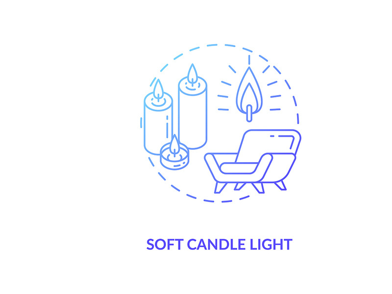 Soft candle light concept icon