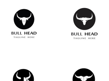 Retro vintage bull head horns logo. preview picture