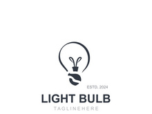 Light bulb creative lamp logo icon and business design bulb digital technology smart idea