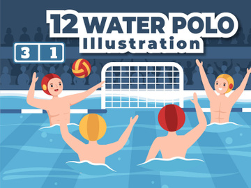 12 Water Polo Sport Player Illustration preview picture