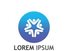 Community of people logo design with creative idea.